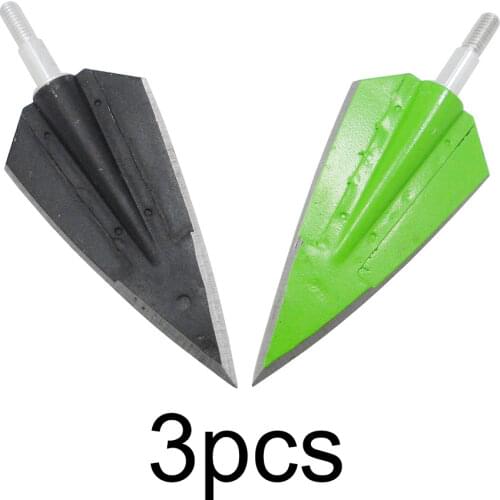 6pcs 160 Grain Archery Broadheads Fixed 2 Blade Arrowheads Practice Tips Black Green