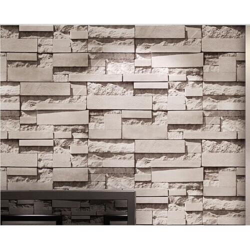 3D stereoscopic television background wall wallpaper three - dimensional imitation brick wallpaper clothing store decoration