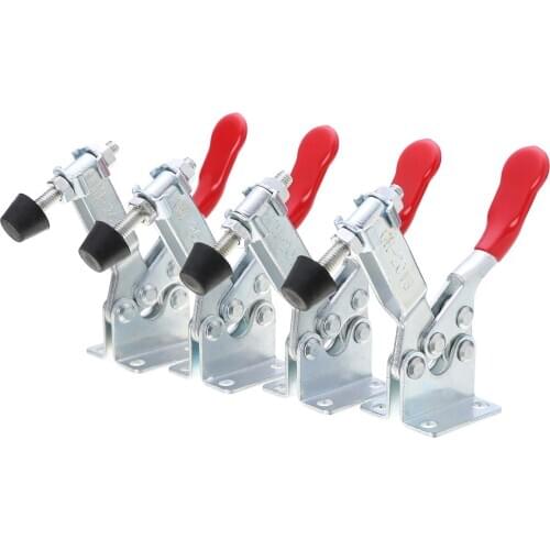 4pcs GH-201B Horizontal Toggle Clamp 90Kg 198Lbs Holding Capacity Quick Release Hand Tool Set