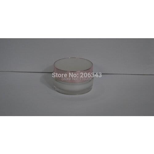 15G oearl white cream bottle,cosmetic container,,cream jar,Cosmetic Jar with pink lid,Cosmetic Packaging