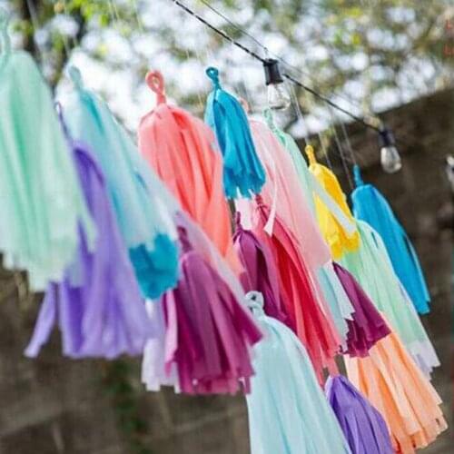 Paper Tassels Birthday Party Decoration Wedding Home Tissue Colorful Rainbow Engagement Accessoires 10bag/lot Romantic Gift