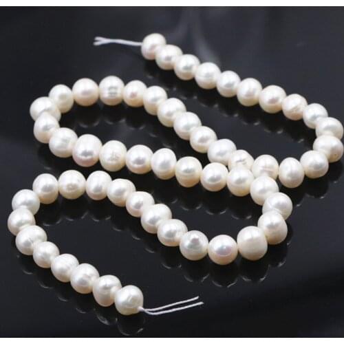 Natural Pearl Beads 7-8mm White Strand Loose Oyster Freshwater Pearls Beads For DIY Necklace Bracelet Jewelry Making 14.5" A751