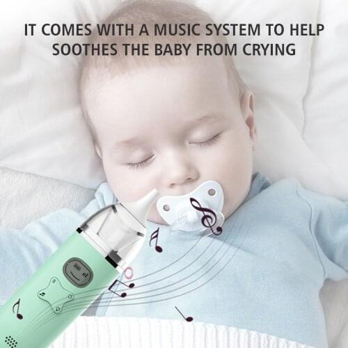 Baby Nasal Aspirator Electric Nose Suction Nose Cleaner with 2Silicone Tips 3Suction Levels Automatic Booger Sucker for Newborns