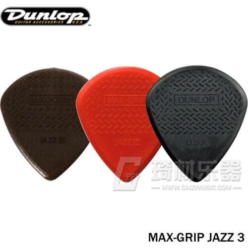 Dunlop Nylon Max Grip Jazz III Carbon Fiber Flatpick Guitar Pick "Stiffo" Plectrum Mediator Gauge 1.38mm