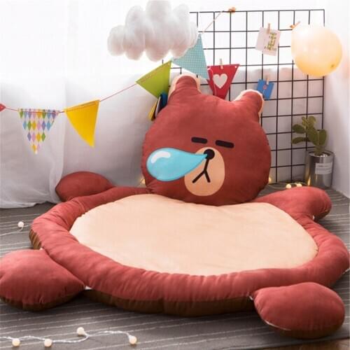 Fancytrader Big 140cm X 110cm Soft Animal Bear Owl Bunny Lion Plush Baby Game Pad Mattress Carpet Anti-skid Soft Cartoon Toy