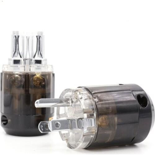 Pairs P-004/C-004 pure copper 99.999% Rhodium Plated US version Plug for hifi power cable