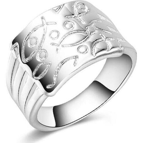 Ring 925 Couple Ring Silver Trendy Jewelry Simple Smooth Lovers Wedding Set 925 Sterling Silver for Women Men Jewelry Gift #127