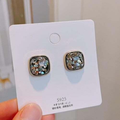 Korean New Design Geometric Square Stud Earrings For Women Trendy Big Earrings Jewelry Oorbellen Brincos 2021 Accessories