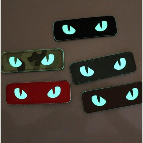Cats Eye Noctilucent Patch Tactical Iron On Stickers IR Armband Helmet Sticker Devil Eye Trump Morale Badges Glow In Dark