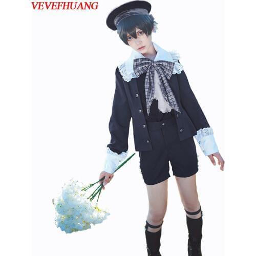 VEVEFHUANG Sexy Anime Black Butler Ciel Phantomhive Cosplay Costume Man Suit Full Set Costume for Christmas Party Halloween Cos