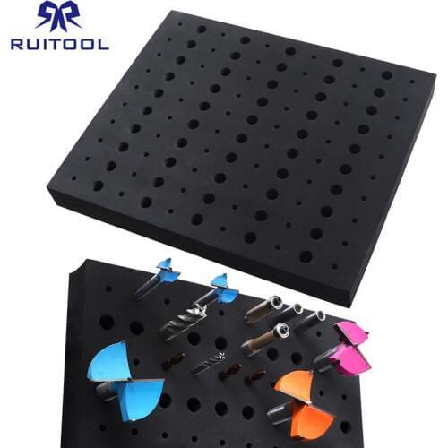110 Holes Router Bit Storage Tray 13*11 inch EVA Tool Organizer 1/4'' 1/2'' Shank Milling Cutters Drill Bit Holder