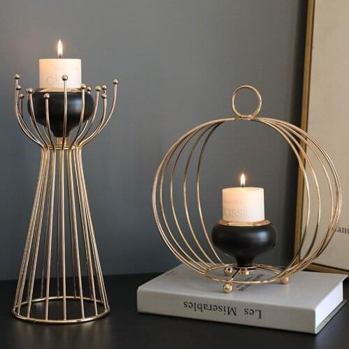 Luxury Modern Candle Holder Decoration Living Room Romantic Dinner Night Decoration Props Creative Metal Crafts Home Decoration