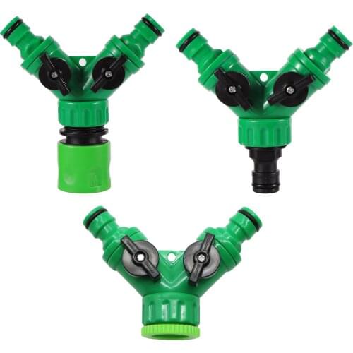 2-Way Garden Tap Water Splitter 1/2" 3/4" Female Thread Garden Hose Y Type Watering Adjustable Switch Water Controller Valve