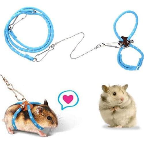 Hamster Harness Rope Pet Hamster Harness Lovely Adjustable Pet Rat Mouse Hamster Harness Rope Ferret Finder Lead Leash With Bell