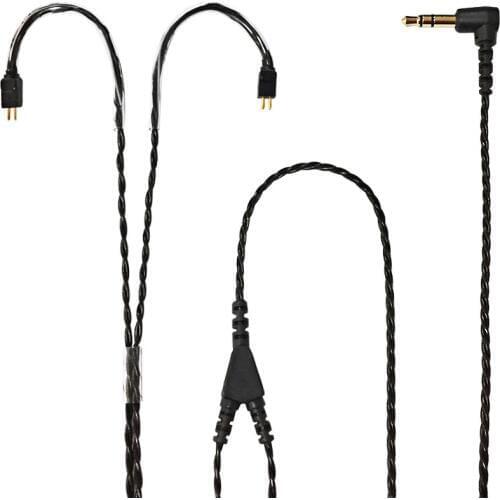 Braided Earphone Cable Replacement Headphone Cord 0.78mm 2 pin Connection 3.5mm Stereo Plug Connector For In Ear Monitors