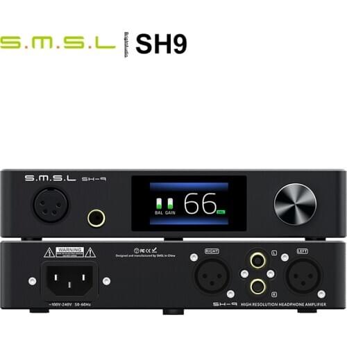 SMSL SH-9 THX AAA Headphone Amplifier AMP 2 Positions Switchable Gain RCA/XLR Input 6.35 Balanced Output for Desktop System SH9
