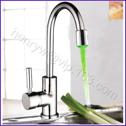 X8372B1 - Luxury Deck Mounted Chrome Color Brass LED Faucet