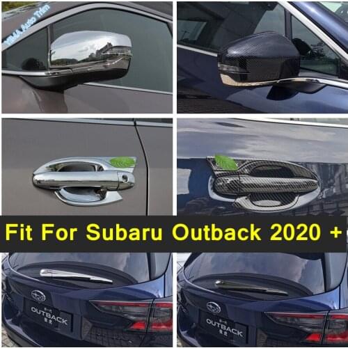Rear Window Wiper Protect / Door Pull Doorknob Handle Bowl / Rearview Mirror Cover Trim For Subaru Outback 2020 2021 Accessory