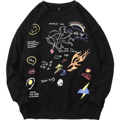 2021 Autumn Loose Hoodies Women Sweatshirts Fashion Print Pink Cotton Long Sleeve O Neck Woman Basic Clothes Female Pullovers