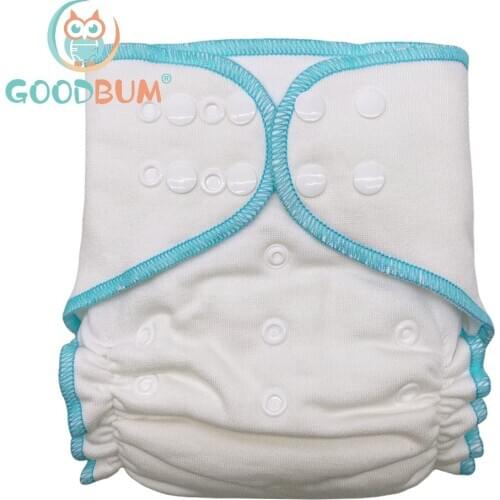Goodbum 1PC Bamboo Cotton AI2 Diaper Cloth Diaper Double Row Snaps Washable Soft And Comfortable Cloth Nappy For 3-15KG Baby
