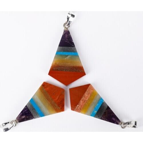 1PCS Pendants Chakra Necklace Crystals Natural Stones Necklaces Pendant Energy Gemstones Unisex Pendant