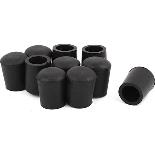 10pcs 16mm Hole Dia Rubber Cone Design Cover Furniture Table Chair Leg Protector Feet Pads Tip