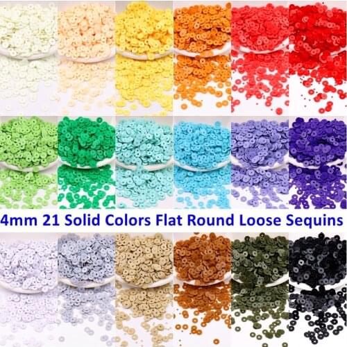 2000Pcs/Pack 4mm Solid Colors Sequins Flat Round PVC Loose Sequins Paillettes Sewing Craft,Women Cloth Embroidery Accessories