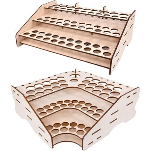 3 Layers Wooden Paint Rack Pigment Bottle Storage Organizer Color Paint Ink Brush Stand Paints Tool Storage Rack Home