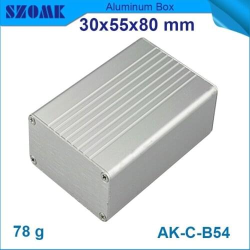 4 pcs/lot free shipping powder coating silver color aluminum box 30(H)x55(W)x80(L) mm electronic box case lot sale