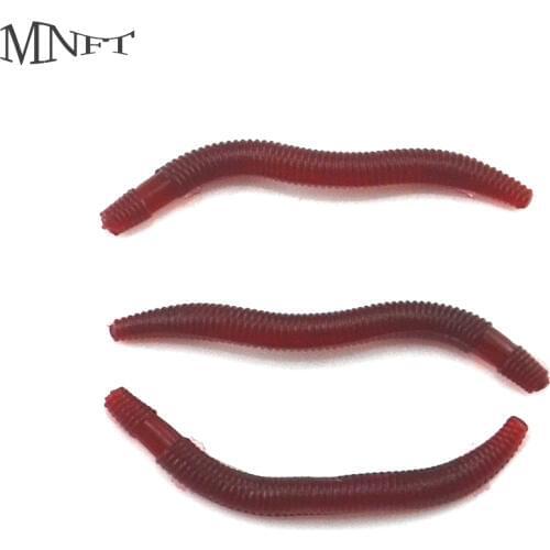 MNFT 50 PCS Simulation Earthworm Red Worms Artificial Fishing Fake Silicone Worms Lure