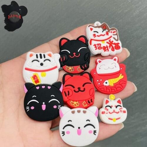 8PCS PVC Japan Anime Cute Fridge Magnets Kawaii Lucky Cat Refrigerator Magnetic Sticker Kids Gifts Stationery Toys Souvenir Gift