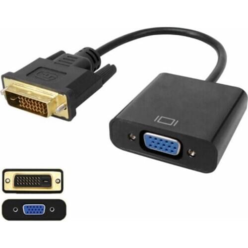 50pcs Hot Sale Full HD 1080P DVI-D 24+1 To VGA HDTV Female Active Converter Monitor Cable Adapter for PC Display Card