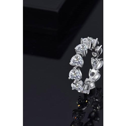 ANZIW 925 Sterling Silver Full Eternity Heart Cut Ring Wedding Engagement Bridal Rings For Women Party Lover Rings Jewelry Gifts