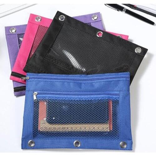 Simple Fabric Mesh Pencil Bag Office Student Pencil Cases School Supplies Pen Box Astuccio Scuola Pencils Pouch Stationery