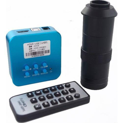20MP Full 1080P HDMI USB industrial video digital microscope camera +8X-130X C-Mount lens zoom magnification