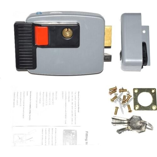 DC12V Electric Control Door Lock of Access control with Brass Cylinder y 5 Mechanical Key
