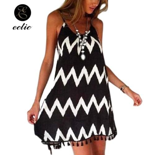 Черные летние платья ECTIC China At AliExpress