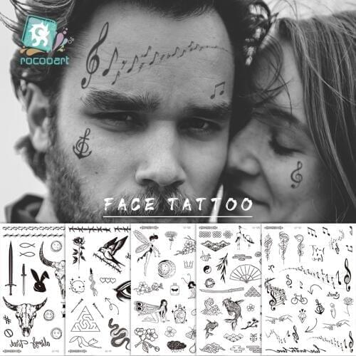Hot Sale Malone Bull Head Face Tattoo Sticker Neck Hand Back Bulls head Snake Cool Design Body Art Temporary Fake Taty 21X15CM