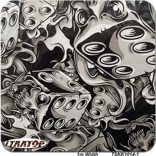 ITAATOP Hydrographic Dipping Film TSKK1014 -11M * 10M Skull Film hydrographic film Water Transfer Printing Film