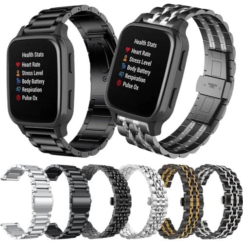 Classic Metal stainless steel Wrist Band For Garmin Venu Sq watch Strap for Garmin Vivoactive 3 & Move 3 Bracelet Watchbands