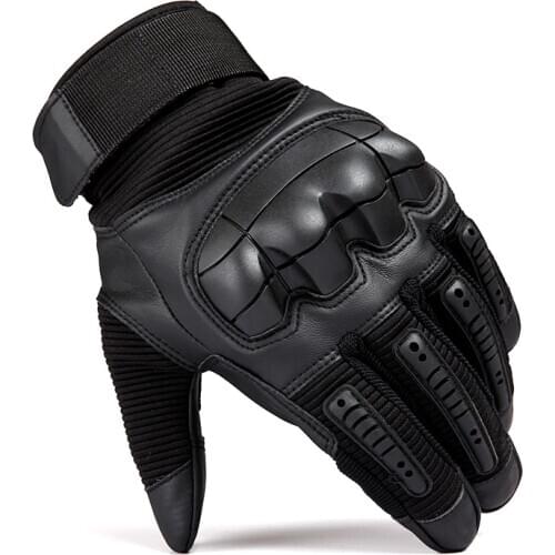 Touch Screen Tactical Rubber Hard Knuckle Full Finger Gloves Military Army Paintball Airsoft Bicycle Combat Leather Glove Men