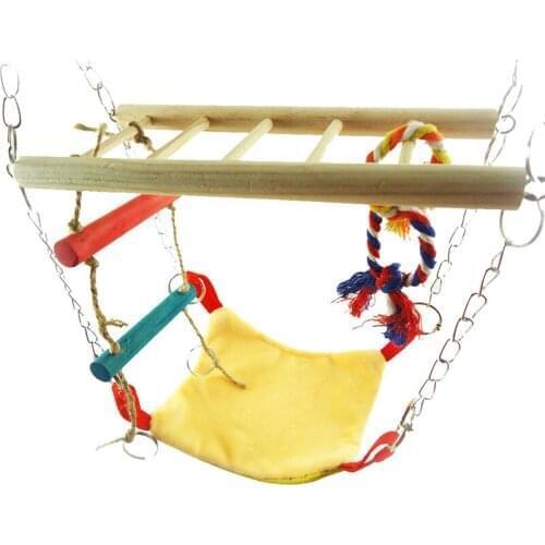 Chipmunk Small Pet Honey Bag Parrot hamster bird hanging bridge swing hammock hamster climbing grinding bite molar stair toy
