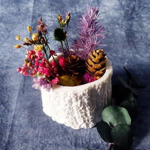 New Stump flowerpot silicone mold succulent potted landscape potted concrete gypsum cement ashtray mold Candlestick Candle mold