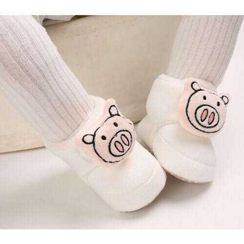 Newborn Baby Toddler Shoes Unisex Infant Boy Girl First Walkers Booties Cotton Soft Anti-slip Bottom Warm Winter Crib Shoes