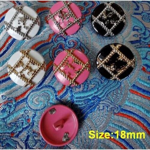 Wholesale 10 pcs High-grade Metal gold silver Clothing Overcoat Jacket Buttons Coat Sweater Button Size 18mm Free shipping