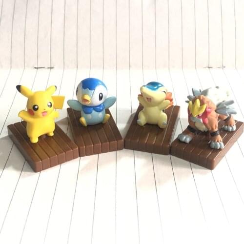 Genuine Pokemon Pikachu Entei Piplup Cute Action Figure Mini Model Toys
