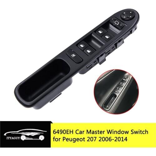 6554QG 6490EH 6554QF Electric Power Master Window Control Switch For Peugeot 207 2006-2014 6490.EH 6554.QF 6554.QG 96642444XT