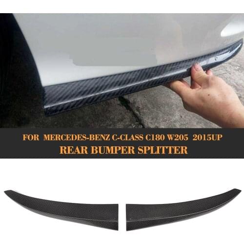 Carbon Fiber Car Rear Bumper Splitters for Mercedes Benz W205 C180 C200 C250 Sedan Standard 2015 UP Rear Splitters Fins