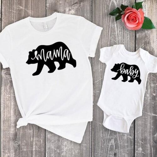 Matching outfits mama bear mommy and daughter matching clothes family summer tshirt baby cute big sister little sister