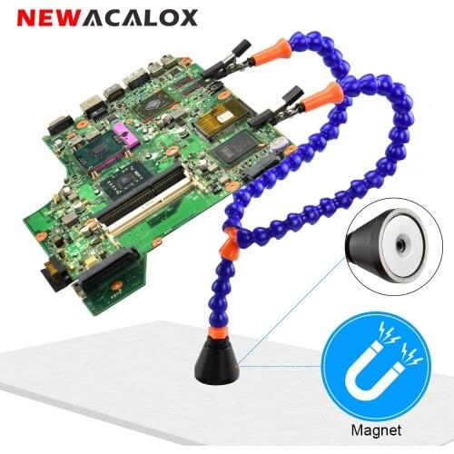 NEWACALOX Magnetic Soldering Holder Soldering Third Hand Y-type Flexible Arm for PCB Fixture Helping Hands Welding Repair Tool